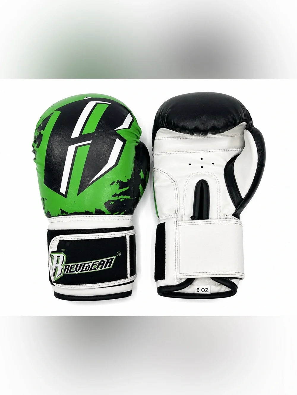Kids Green & White Boxing Gloves - 6 oz Youth Training Gloves